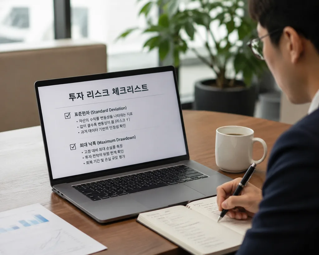 변동성 분석 체크리스트를 검토하는 사람